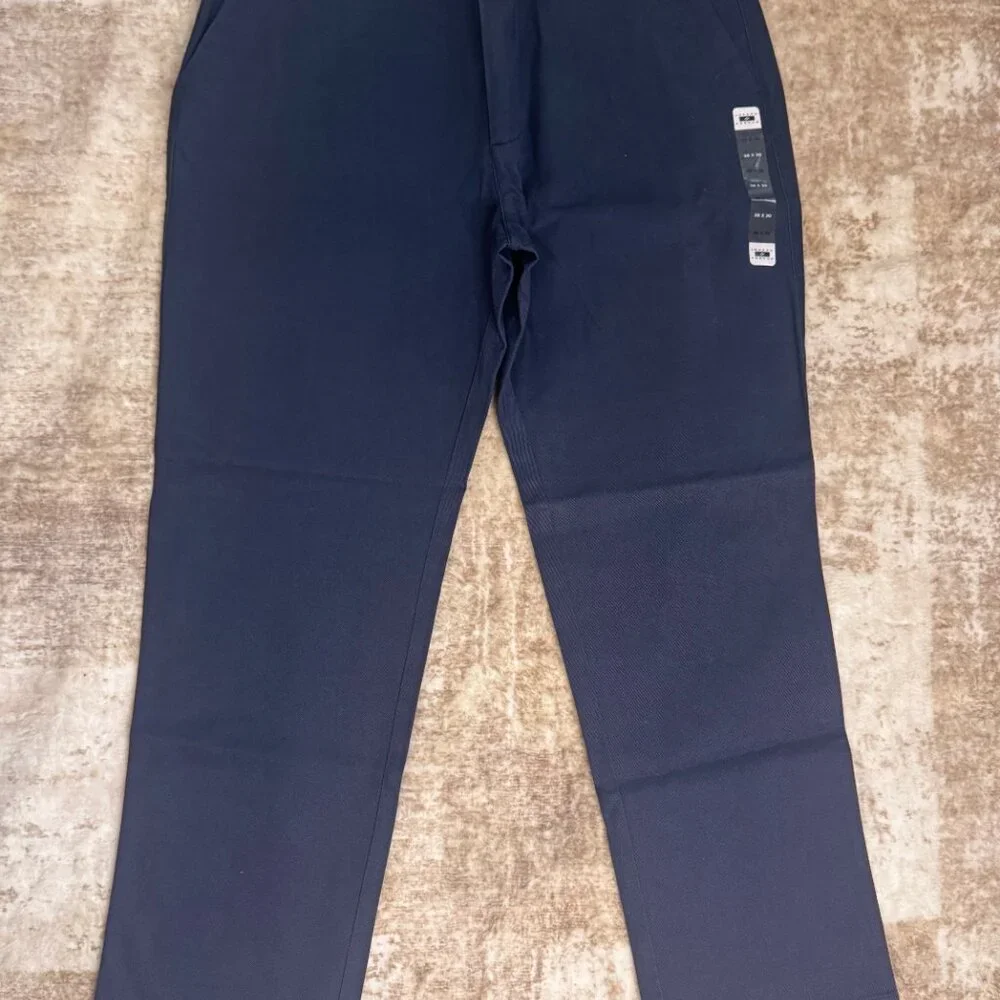 NWT Joseph Abboud Navy Blue Cotton Twill Chinos, 38x30 - Picture 2 of 4